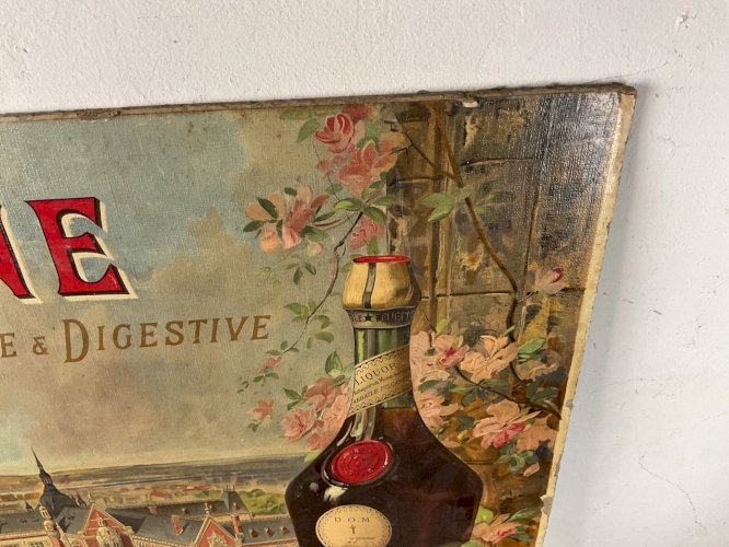 ancien carton publicitaire absynte bénédictine Chromo rehausser de peinture