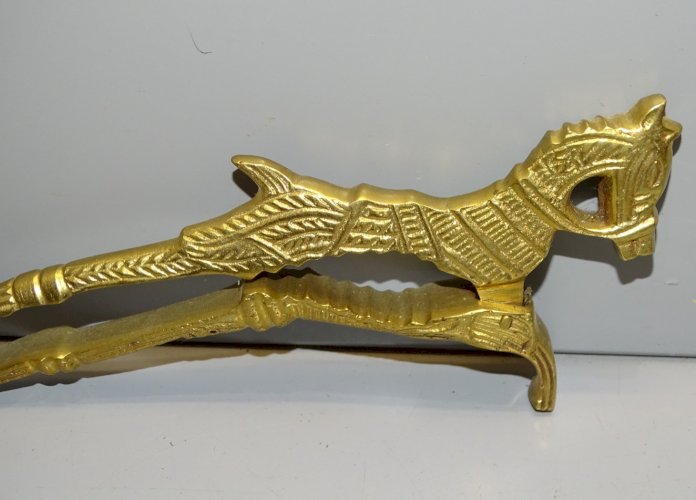 - ANCIEN CASSE NOISETTE BRONZE XXe décor CHEVAL COLLECTION VITRINE  Nutcracker D