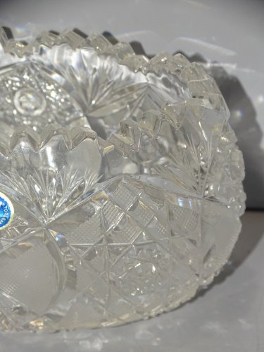 -ANCIEN CENDRIER COUPE VIDE POCHE CRISTAL de BOHEME COLLECTION DECO VITRINE  D