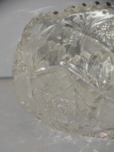 -ANCIEN CENDRIER COUPE VIDE POCHE CRISTAL de BOHEME COLLECTION DECO VITRINE  D