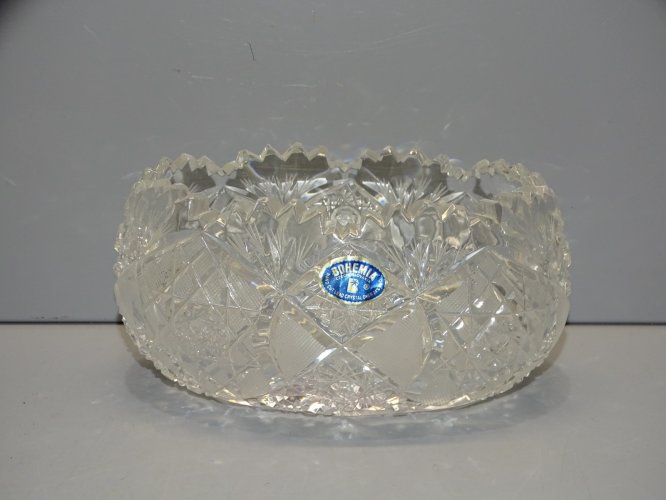 -ANCIEN CENDRIER COUPE VIDE POCHE CRISTAL de BOHEME COLLECTION DECO VITRINE  D