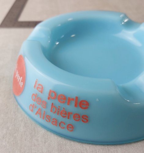 Ancien cendrier publicitaire, bière CK Perle, en opaline