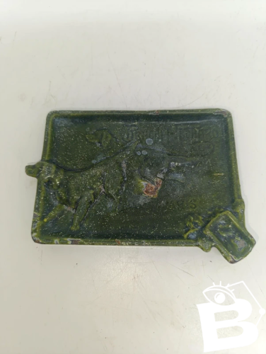 ancien cendrier vide poche à decor de scene de chasse en bon etat