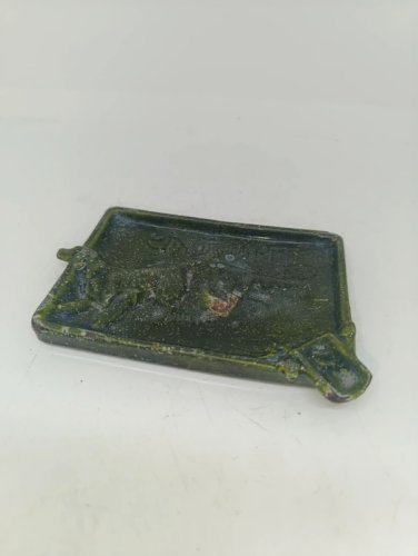ancien cendrier vide poche à decor de scene de chasse en bon etat