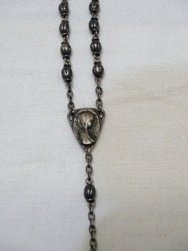 -ANCIEN CHAPELET ARGENT Poinçon Crabe SOUVENIR de LOURDES  RELIGION JESUS    D