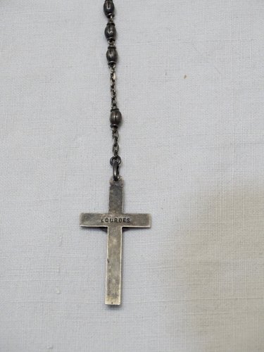 -ANCIEN CHAPELET ARGENT Poinçon Crabe SOUVENIR de LOURDES  RELIGION JESUS    D