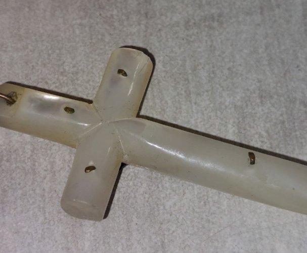 Ancien chapelet en perles de nacre et argent