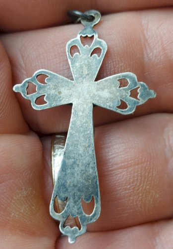 Ancien chapelet en perles de nacre et argent