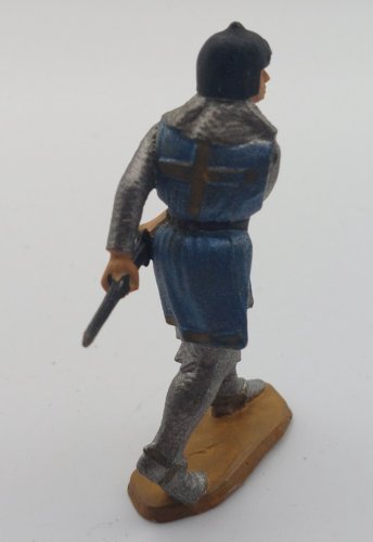 Ancien chevalier croisé à l'épée, en plastique peint, Moyen Age, Starlux ^