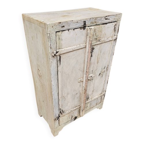 Ancien chevet - cabinet tribal en teck birman