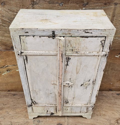 Ancien chevet - cabinet tribal en teck birman