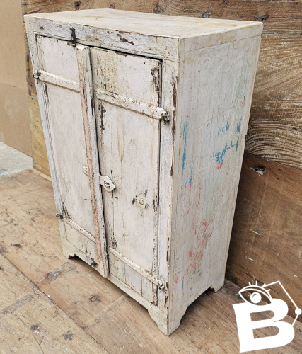 Ancien chevet - cabinet tribal en teck birman