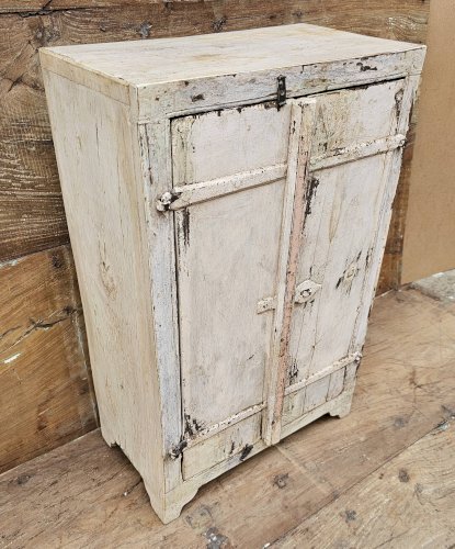 Ancien chevet - cabinet tribal en teck birman