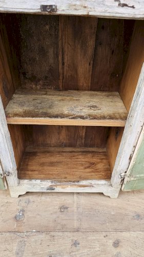 Ancien chevet - cabinet tribal en teck birman