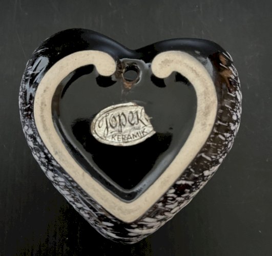 Ancien coeur Bouquetière En céramique vintage Jopeko keramik allemagne