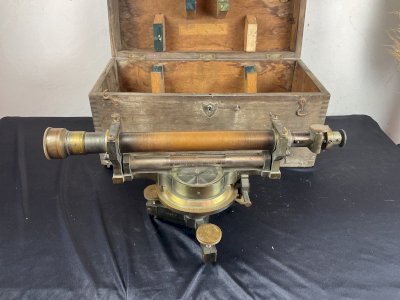 Old Theodolite Box with Level and Compass