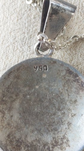 Ancien collier avec pendentif, calendrier péruvien / inca, en argent