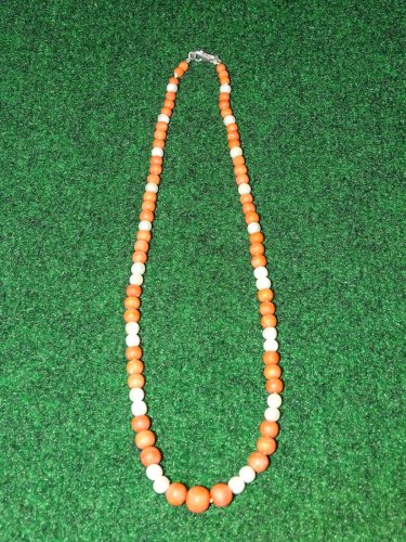 -ANCIEN COLLIER BOULES CORAIL & PERLES de CULTURE BIJOU VINTAGE COLLECTION   D