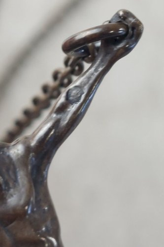 Ancien collier, Christ, style Salvador Dali, en argent massif, minerve