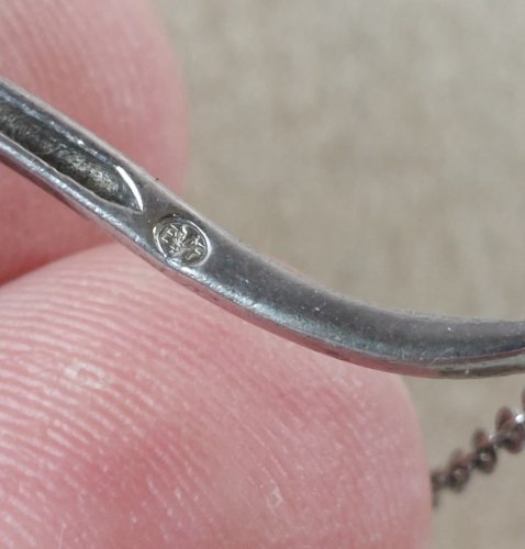 Ancien collier décor serpent, en argent massif, vintage