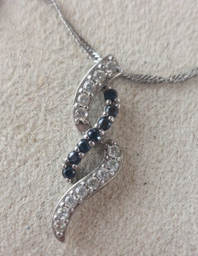 Ancien collier en argent massif, décor strass ^