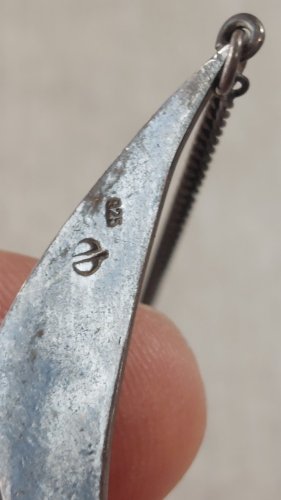 Ancien collier, en argent massif, turquoise