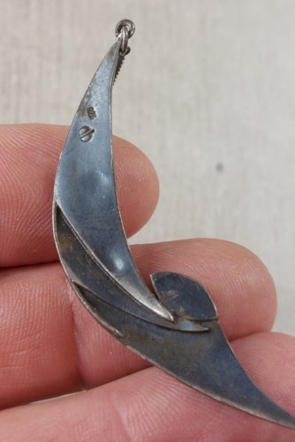 Ancien collier, en argent massif, turquoise