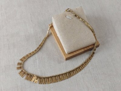 Old necklace, in gold-plated metal, Amerikaner AD Andréas Daub