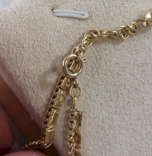 Ancien collier, en métal doré, Amerikaner AD Andréas Daub