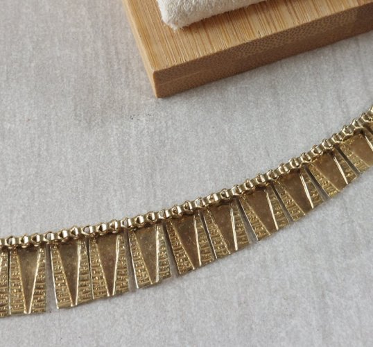 Ancien collier, en métal doré, Amerikaner AD Andréas Daub