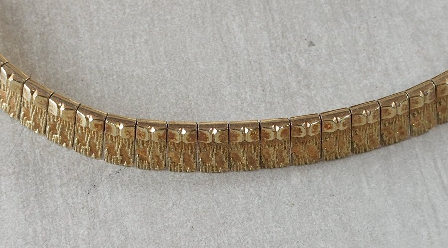 Ancien collier, en métal doré, Amerikaner MP Moser & Pfeil