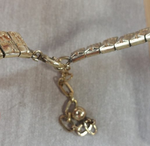 Ancien collier, en métal doré, Amerikaner MP Moser & Pfeil