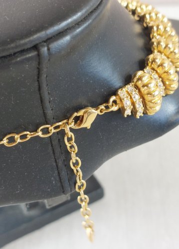 Ancien collier en métal doré, JBK / Jackie Kennedy, Camrose & Kross, vintage ^