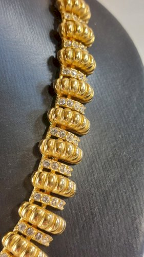 Ancien collier en métal doré, JBK / Jackie Kennedy, Camrose & Kross, vintage ^