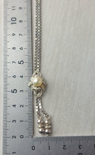 Ancien collier négligé, décor perle, en argent 835 ^