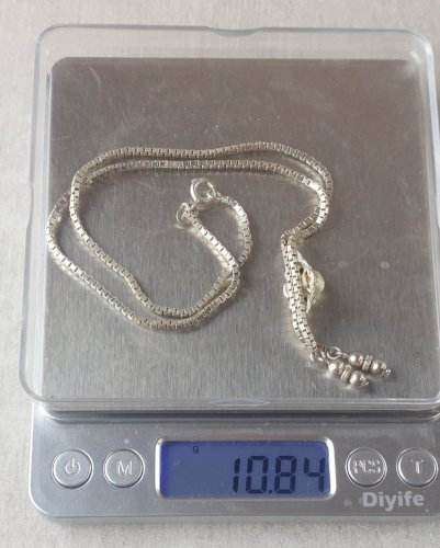 Ancien collier négligé, décor perle, en argent 835 ^