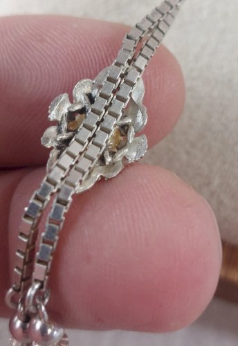 Ancien collier négligé, décor perle, en argent 835 ^