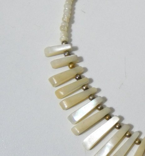 ancien collier ras de cou en nacre et perles