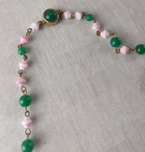 Ancien collier sautoir de perles, en verre de Murano
