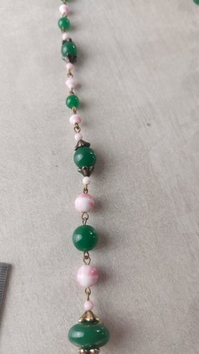 Ancien collier sautoir de perles, en verre de Murano