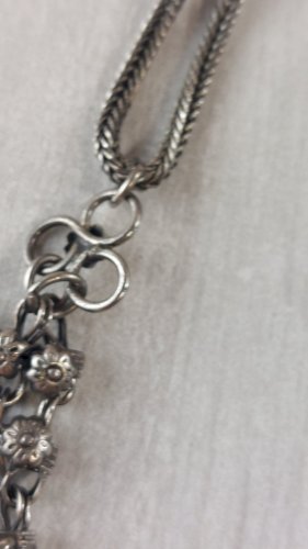 Ancien collier style plastron ethnique / Inde, en métal argenté