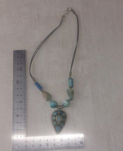 Vintage turquoise necklace, ethnic style