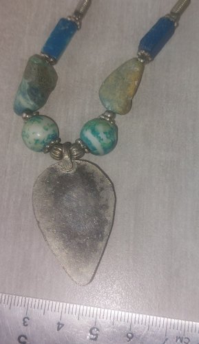 Ancien collier turquoise, style ethnique