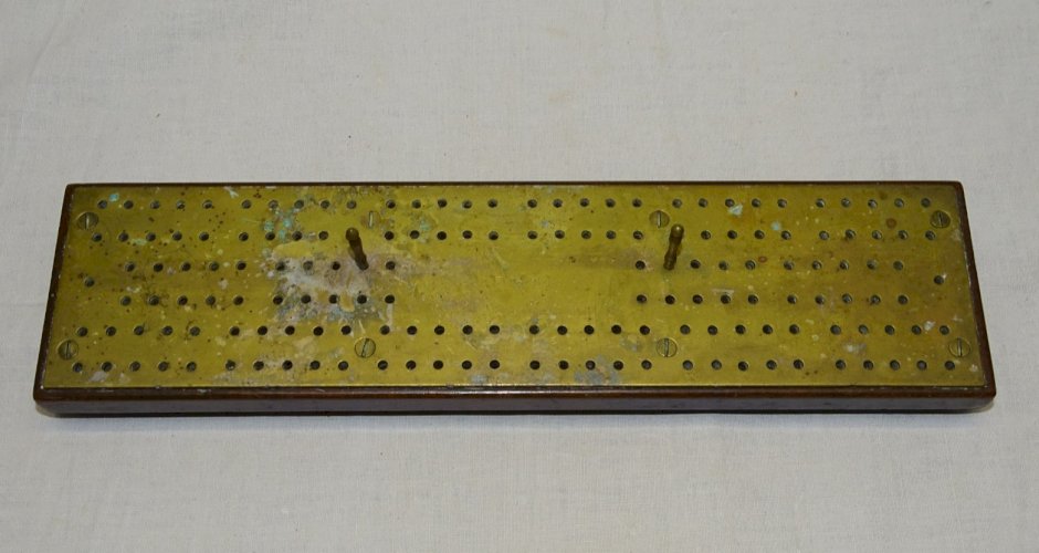 -ANCIEN COMPTEUR DE POINTS PLANCHE DE CRIBBAGE VINTAGE JEU DE CARTES     D