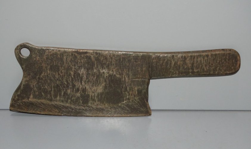 -ANCIEN COUPERET HACHOIR FER Forgé d'une SEULE PIECE DECO CUISINE COLLECTION  D