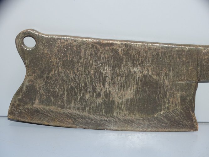 -ANCIEN COUPERET HACHOIR FER Forgé d'une SEULE PIECE DECO CUISINE COLLECTION  D