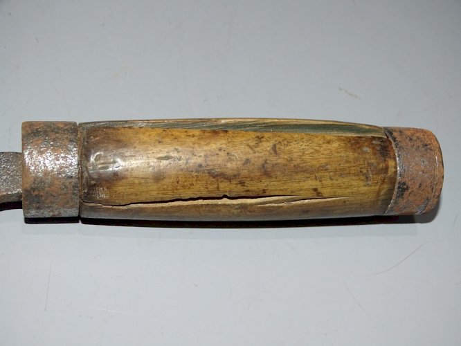 -ANCIEN COUPERET HACHOIR FER Forgé manche BOIS  DECO CUISINE COLLECTION  D