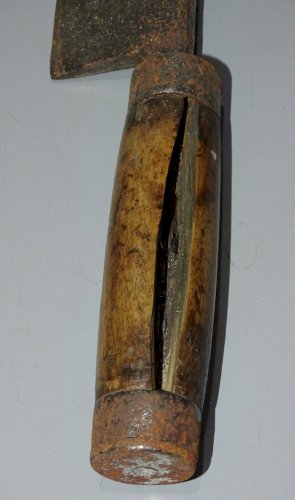 -ANCIEN COUPERET HACHOIR FER Forgé manche BOIS  DECO CUISINE COLLECTION  D