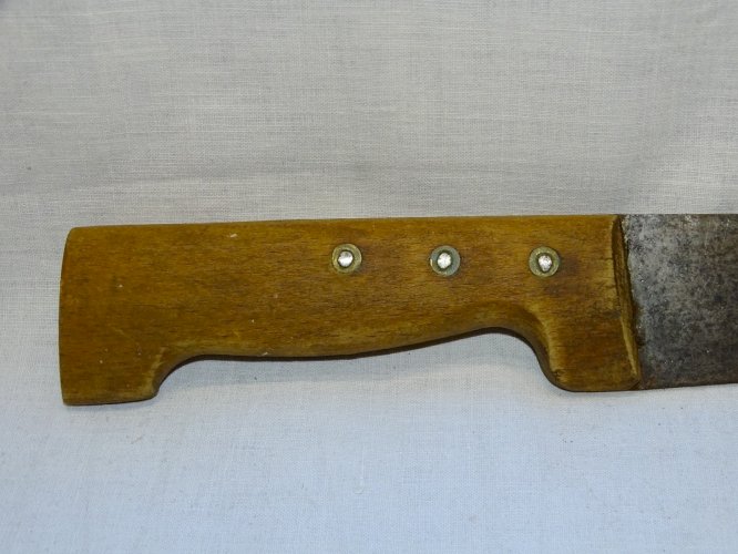 -ANCIEN COUTEAU de CUISINE MANCHE BOIS LAME GRAVEE LE SABOT FONTENILLE    D