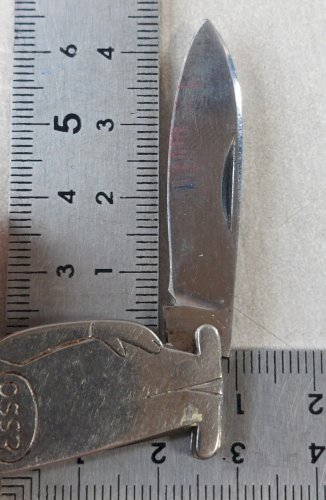 Ancien couteau pliant publicitaire, goutte Esso, vintage